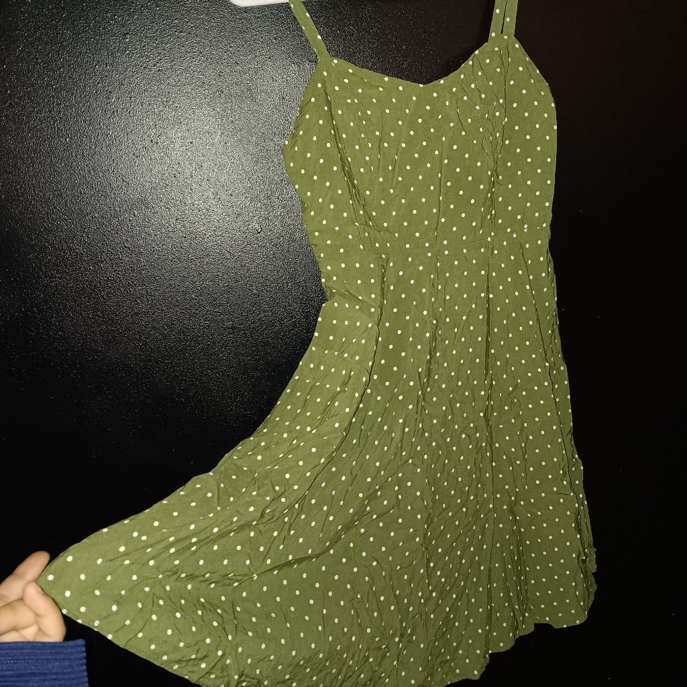 Old navy Army green polka dot cami summer dress